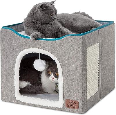 SMILE PAWS Cat Beds for Indoor Cats, Cardboard Cat House with Scratchers,  Gingerbread House, Large Sturdy Cat Furniture Condo Cave Tent, Pet Toys
