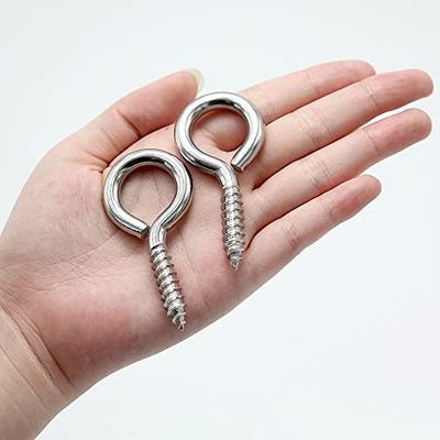 ZAUGONTW 5 Inch Eye Hooks, Eye Bolts Screw in Hooks Stainless