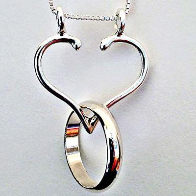 Cremation Art Glass Memorial Necklace with your Wedding Ring made into the  Pendant — Over the Rainbow Memorials