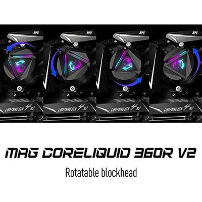 MSI MAG CoreLiquid 360R V2 - AIO ARGB CPU Liquid Cooler - Rotating