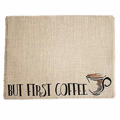 Coffee Mat - 12X19 Inch Black Coffee Bar Mat for Countertop