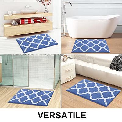 OLANLY Bathroom Rugs 24x16, Soft and Absorbent Microfiber Bath Rugs,  Non-Slip Shaggy Shower Carpet, Machine Wash Dry, Bath Mats for Bathroom  Floor