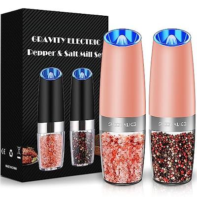 xinxu Gravity Electric Salt and Pepper Grinder Set, Automatic Pepper and  Salt Mill Grinder,Battery-Operated with Adjustable