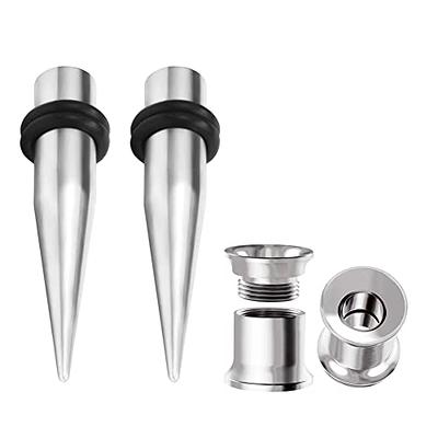 Bngukju 1G/7MM,9MM Stainless Steel Screw Ear Gauges Stretching Kit Tapers  Plugs Piercing Stretcher (Silver 1G/7MM) - Yahoo Shopping