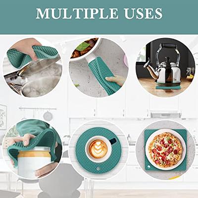 4 Pack Silicone Trivet Mats, Silicone Mat Heat Resistant Silicone Hot Pot Holders Hot Pads for Kitchen Countertop, Non-Slip Brown Silicone Trivets