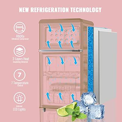 WANAI 3.5 Cu.Ft Compact Refrigerators Mini Fridge With Freezer