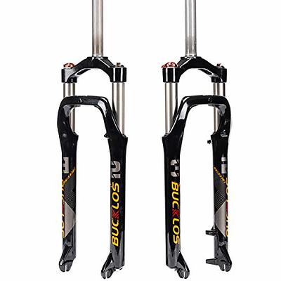 Bike Front Fork 20 Inch For 4.0 Tire Air Suspension Fork 1-1/8 Disc Brake  QR Travel 130mm Adjustable Rebound Double Shoulder For Snow Beach XC MTB