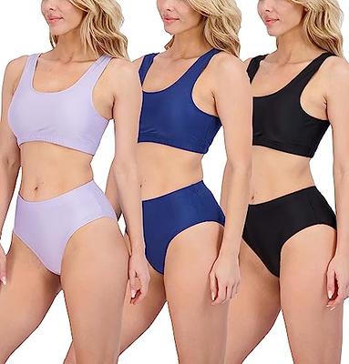 Real Essentials 3 Pack: Womens Two Piece Bikini Swimsuit Bathing
