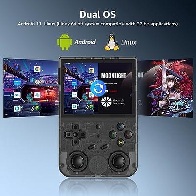 RG353V Retro Handheld Game with Dual OS Android 11 and Linux,RG353V with  64G TF Card Pre-Installed 4452 Games Supports 5G WiFi 4.2 Bluetooth Online  Fighting,Streaming and HDMI 