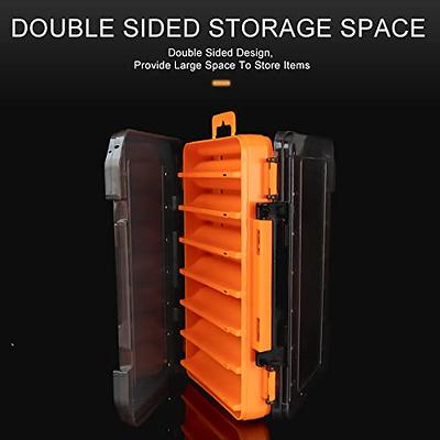 Double Sided Tackle Storage Box 12 Tray Plastic Fishing Lure Bait Organizer  Case