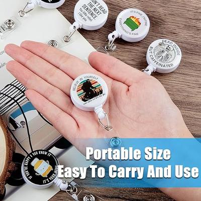 Gueevin 10 Pcs Funny Nurse Badge Holder Retractable Badge Reel