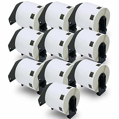 Betckey - Compatible Shipping Labels Replacement for Brother DK-1241 (4 x 6), Use with Brother QL Label Printers [10 Rolls + 2 Reusable Cartridges]