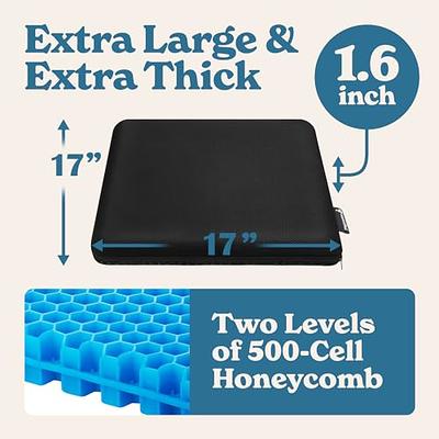 Wansimoo Gel Seat Cushion,Car or Office Chair Seat Cushion,for Pressure  Relief Pain,with Non-Slip Cover,Thickened Double Honeycomb Breathable