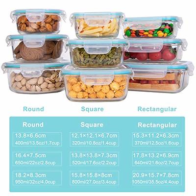 18 Piece Glass Food Storage Containers with Lids, Meal Prep Containers for  Food Storage, BPA Free & Leak Proof (9 lids & 9 Containers)