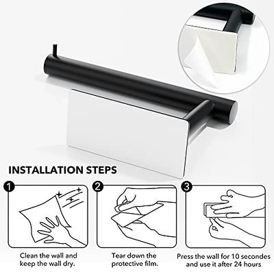 Toilet Paper Holder Self Adhesive Bathroom Toilet Paper Holder No Drilling  SUS304 Stainless Steel Wall Mount Toilet Roll Holder,Paper roll Holder for  Bathroom, Kitchen, Washroom, RV - Black 