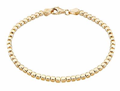 Miabella 18K Gold Over 925 Sterling Silver Organic Cube Bead Chain