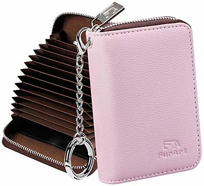 KNGITRYI Keychain Wallet,Wristlet With Wallet Slim RFID Credit Card Holder  Wristlet Zip Id Case Wallet Small Compact Leather Wallets for Men
