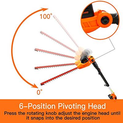 GARCARE Cordless Pole Hedge Trimmer Telescopic Long Reach Hedge Clippers  20V 4.0Ah Li-ion Battery Electric Bush Trimmer 18 Cutting Blade, 16mm  Cutting Space with Extension Pole - Yahoo Shopping