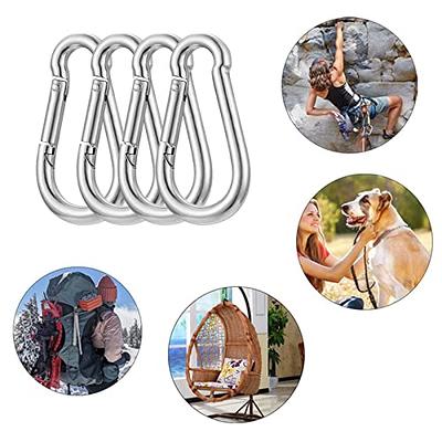 200PCS Spring Snap Hook Carabiner, 3/16 Galvanized Steel Snap Clip Hook,  2 Heavy Duty Quick Link Clip Keychain, 220LBS Holding Capacity Carabiner  Clip for Camping Gym Outdoor, Door Leash & Harness 