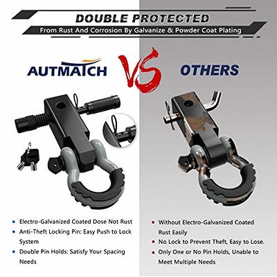 AUTMATCH Shackle Hitch Receiver 2 Inch - 3/4 D Ring Shackle and 5/8 Trailer  Hitch Lock Pin, 45,000 Lbs Break Strength Heavy Duty Receiver Kit for  Vehicle Recovery, Black & Gray - Yahoo Shopping