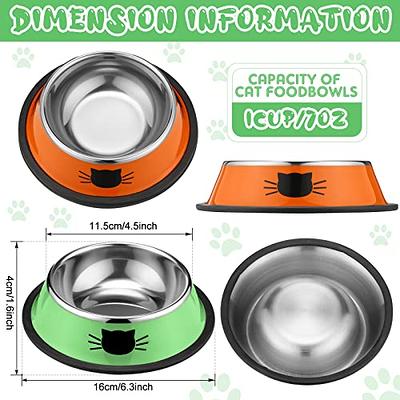 Ptlom Elevated Stainless Steel Pet Food Bowl with Stands, Raised Dog Cat  Feeding Bowls Set Suitable for Cats and Small Dogs, Green