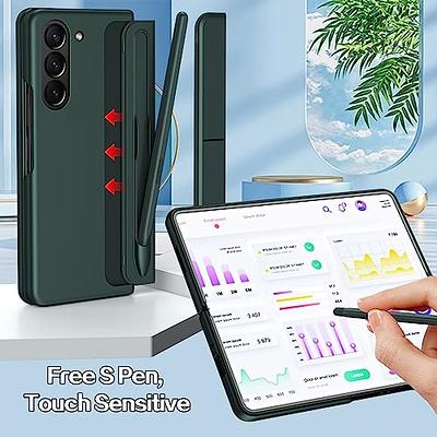 Case for Samsung Galaxy Z Fold 5 5G, with Detachable Magnetic S Pen Holder  and S Pen, Build-in Hidden Kickstand 2 In 1 Protective Phone Case Cover for