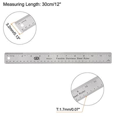 HARFINGTON 2pcs Stainless Steel Rulers with Non-Skid Backing 15cm/6  30cm/12 Inch and Metric Metal Ruler Straight Edge Measuring Tool - Yahoo  Shopping