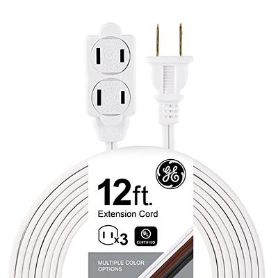 GE 3-Outlet Flat Extension Cord 15 Ft Grounded Extension Cord with