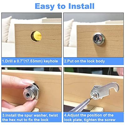 BOZXYE 1 Pack Cabinet Locks with Keys, 5/8 Cabinet Lock Tubular Cam Lock  Keyed Alike, Rv Locks for Storage Door Secure Files Drawers Toolbox, Zinc  Alloy - Yahoo Shopping