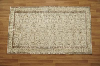 Wool Area Rugs Hand Knotted Bedroom Beige Carpet Hallway Runner Rug 2.5x4.5  ft