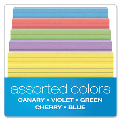 Esselte Commercial Index Cards, Ruled, Assorted - 100 count, 3 x 5 each