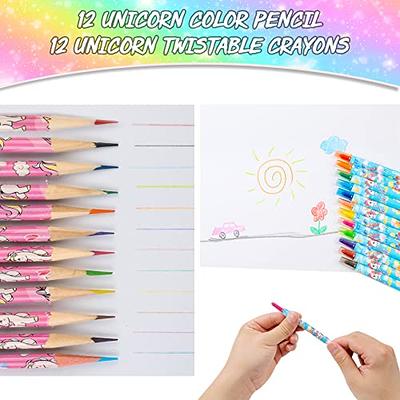 Fruit Scented Markers Set 53Pcs with Unicorn Pencil Case, Art