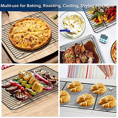 TeamFar Baking Rack, 15.3'' x 11.1'' Cooling Wire Rack with Black Non-stick  Coating & Stainless Steel Core, for Oven Baking Roasting Grilling, High  Heat & Melt Resistant, Healthy - Set of 2 - Yahoo Shopping