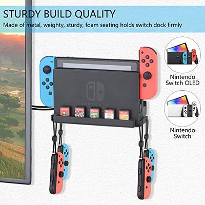  ZAONOOL Wall Mount for Nintendo Switch and Switch OLED, Metal  Wall Mount Kit Shelf Stand Accessories with 5 Game Card Holders and 4 Joy  Con Hanger, Safely Store Switch Console Near