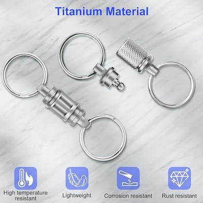 Titanium Keychain,detachable Quick Release Swivel Keychain Pull Apart Heavy  Duty Car Key Holder With 2 Titanium Key Ring