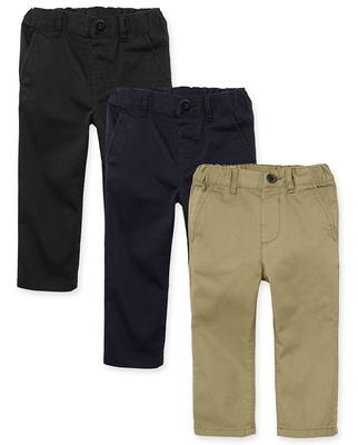 Boys Uniform Twill Woven Stretch Pull On Straight Chino Pants