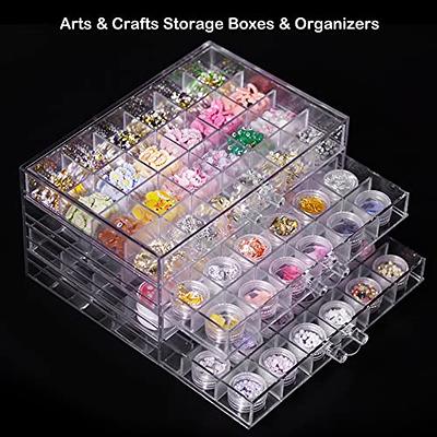 MIOINEY Compartment Storage Box 72 Grids Acrylic Organizer Box with 3 Drawers  Storage Containers Transparent Organizer Box for Crafts Art Supply Diamond  Painting Nail Tip Bead Earring Ring (Clear) - Yahoo Shopping