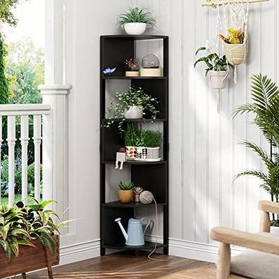 Yitahome  Modern Tall Bookshelf 5 Tier Bookcase White