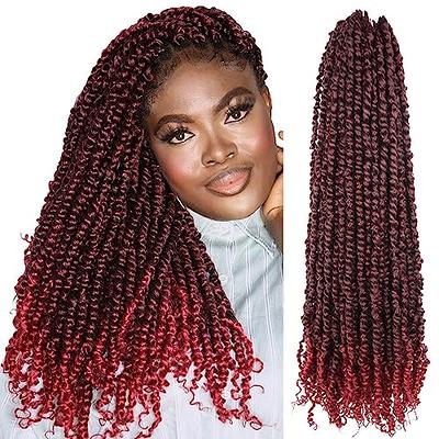 3 Packs Passion Twist Hair 24 Inch Pre-Twisted Crochet Passion Twisted  Crochet Braids Hair Pre-Looped Synthetic Long Bohemian Twist Hair With  Curls