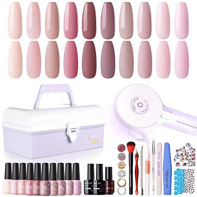 Gel Nail Polish Kit with U V Light Starter Kit 6pcs Gel Polish Set with Top  Base