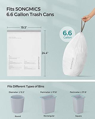 SONGMICS Trash Bags for 4-5.3 Gallon Trash Cans, White / 2