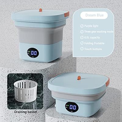 Portable Washing Machine, Mini Foldable Washer with Removable Drain Basket,  Ultrasound Small Spin Dryer, Travel Mini Washer for Socks Underwear Towels  - Yahoo Shopping