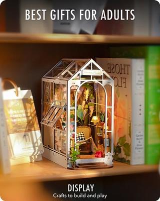  CRIOLPO Book Nook Kit - DIY Dollhouse Booknook, Book Nook  Miniature Kit for Bookshelf Insert Decor Craft for Adult Teen Halloween, 3D  Wooden Puzzle Bookends with Sensor Led Light : Toys