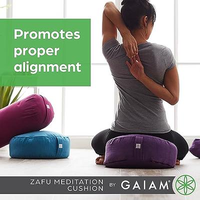 Gaiam Zafu Yoga Meditation Cushion - Ergonomic Buckwheat Hull Floor Pillow  for Posture Support, Tailored Comfort with Adjustable Filling, Carry  Handle, Versatile for Pilates and Relaxation - Black - Yahoo Shopping