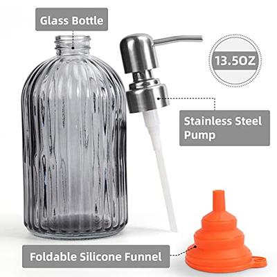 18 Oz Vertical Stripes Kitchen Soap Dispenser with 304 Rust Proof