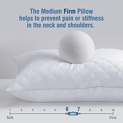 Botduck Goose Down Feather Pillows Standard Size Set of 4 Pack Hotel  Collection Bed Pillow for Sleeping Medium Firm Support for Side Stomach &  Back