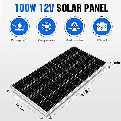 200 Watts Solar Panel Kit 100A 12V Battery Charger with Controller Caravan  Boat