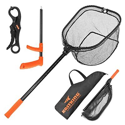 Fish Catching Net, Foldable 1 Piece Nylon Mesh Retractable Fishing