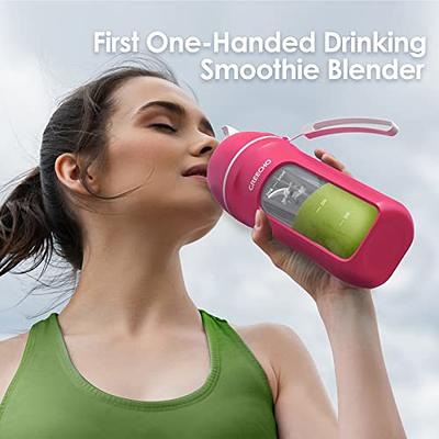 GREECHO Portable Blender, One-handed Drinking Mini Blender for Shakes and  Smoothies, 12 oz Personal Blender with Rechargeable USB, Made with BPA-Free