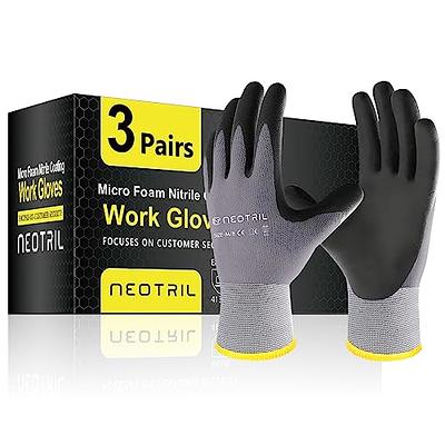 MANUSAGE Safety Work Gloves Men and Women, Microfoam Nitrile Work Gloves Large, Thin Work Gloves with Touchscreen Fingers, Work Gloves Women, Men's